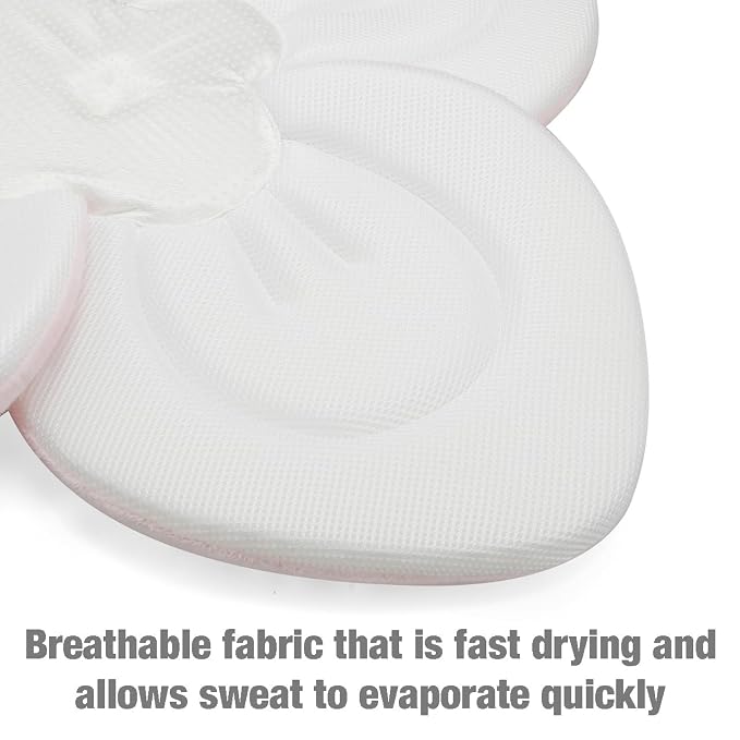 PandaEar Baby Bath Pad for Infant Newborn | Soft Flower Petals for Sink Bathtub Essentials Shower Gift (Pink)