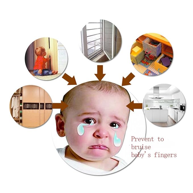 Foam Door Stopper Will Prevent Baby Finger Pinch Injuries, Stop Door from Slamming, and Child & Pets from Accidentally Getting Locked in Room, 4 Pcs a Set (Soft Style)