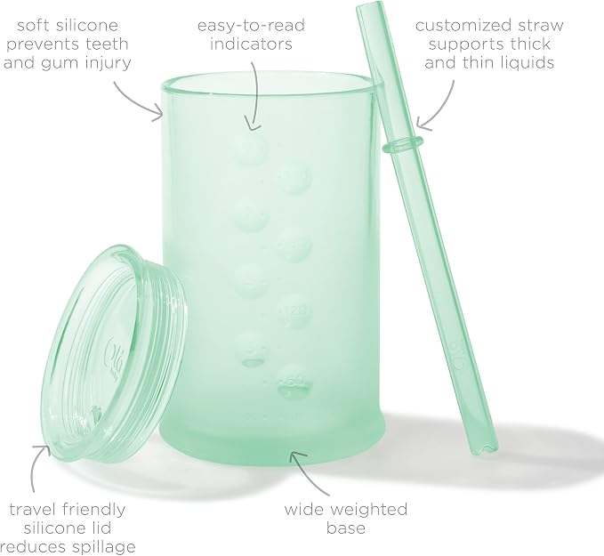 Olababy Silicone Training Cup with Straw Lid 5oz + 9oz Bundle (Lilac)