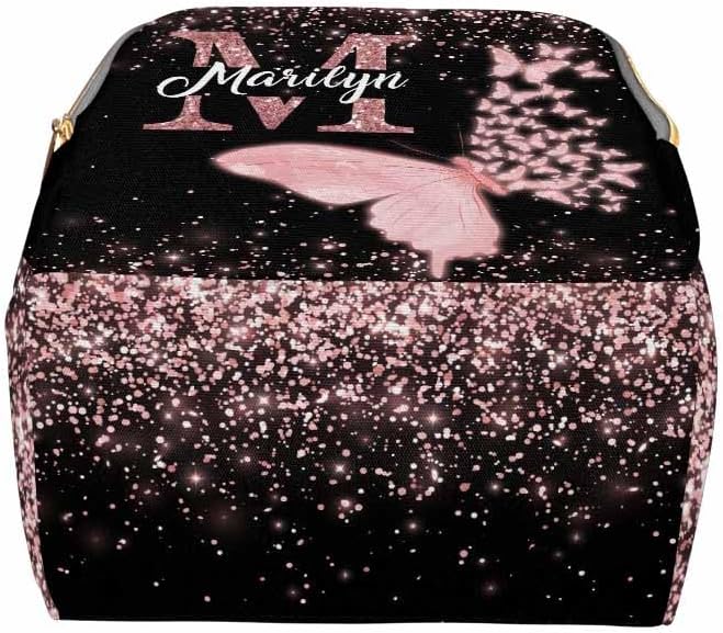 Custom Baby Bag For Mothers Day Gift Shoulders Bag Nappy Daypack Baby Bags Fors Customized Personalized Name Bag Nappy Backpack Waterproof Mommy Bag, Neon Butterfly