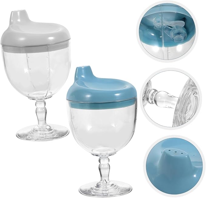 2pcs Boy Girl Training Cup Detachable Water Goblets for Boys and Girls Multi-function Sippy Cups Blue and White Unbreakable Design for Easy Drinking and Learning