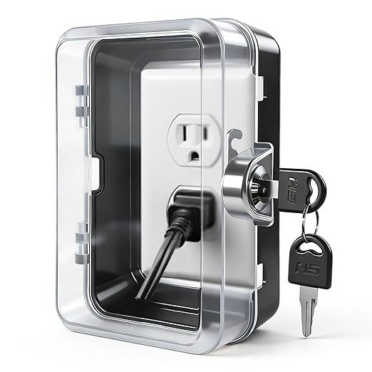 Socket Lock, Child Proof, ABS Bite Resistant Safety Box, Tool-Free Installation Outlet Cover, for Household Baby & Pet Proofing Wall Sockets, 6.69in*4.41in*2.95in (1 PC)