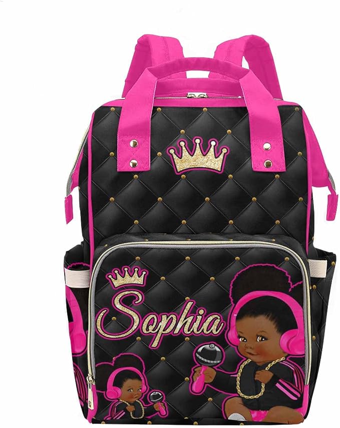 D-Story Personalized Diaper Bags For Baby Girl Custom Diaper Bag with Name For Baby Boy Fashion Diaper Backpack With Name Text