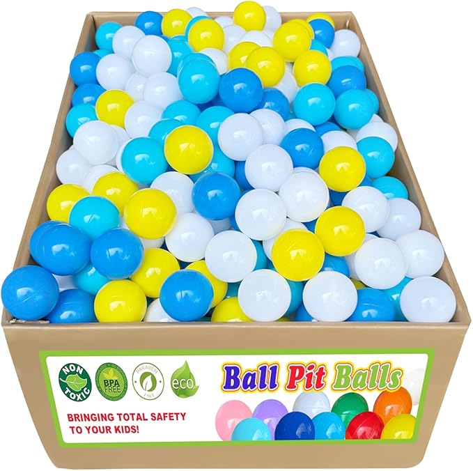 200/500/1000/2000 Count Soft Plastic Ball Pits Balls Colorful Play Pits Balls for Pet Dogs Ball Pits 2.2" Large Phthalate Free Bpa Free Balls for Toddlers 1-3 Baby Kids