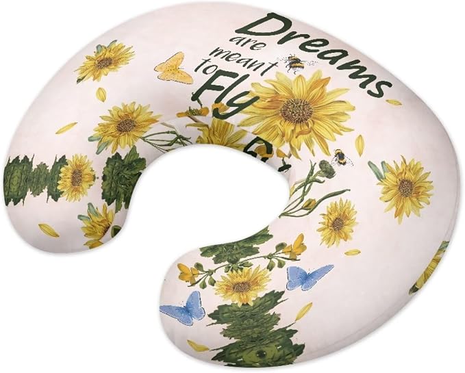 Sunflower Nursing Pillow Detachable Newborn Original Breastfeeding Slipcover Case and Positioner Soft Head Support Protector Cushion Essential with Hidden Zipper Easy to Use
