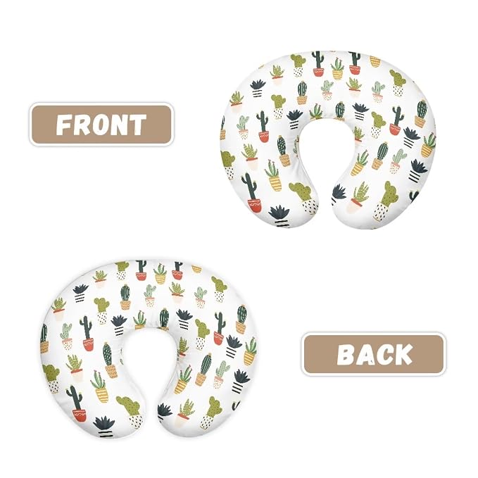 Lovely Cactus Girls Boys Nursing Pillow Cover for U-Shaped Feeding Pillow Breastfeeding Super Comfy and Soft for Baby, Baby Mom Essentials, 2 Packs