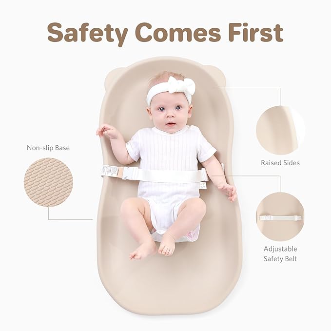 Wipe-Clean Baby Diaper Changing Pad Waterproof & Wipeable Teddy Bear Easy to Clean, Soft EVA Foam Changer Pads with Adjustable Safety Belt, Non-Slip Change Mat for Changing Station Table Dresser Bed