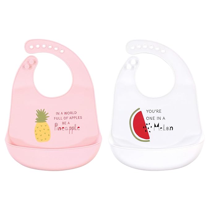 Hudson Baby Unisex Baby Silicone Bibs, Fruits, One Size