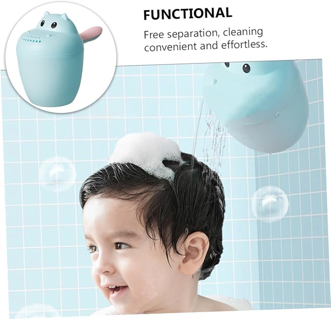 FOMIYES Bath Rinse Cup Multi-functional Animal Design Easy-grip Handle Durable Material Controlled Water Flow for Shower and Hair Washing