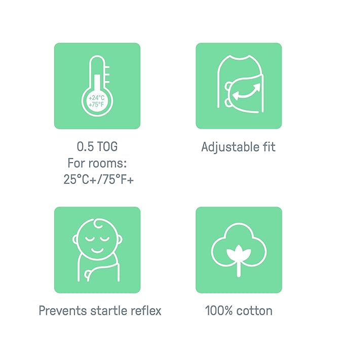 SwaddleMe by Ingenuity Original Swaddle, 100% Cotton, Improves Sleep & Calms Startle Reflex, 0-3 Months, 1.0 TOG, 2-Pack, Baby Swaddle Blanket - Space & Clouds