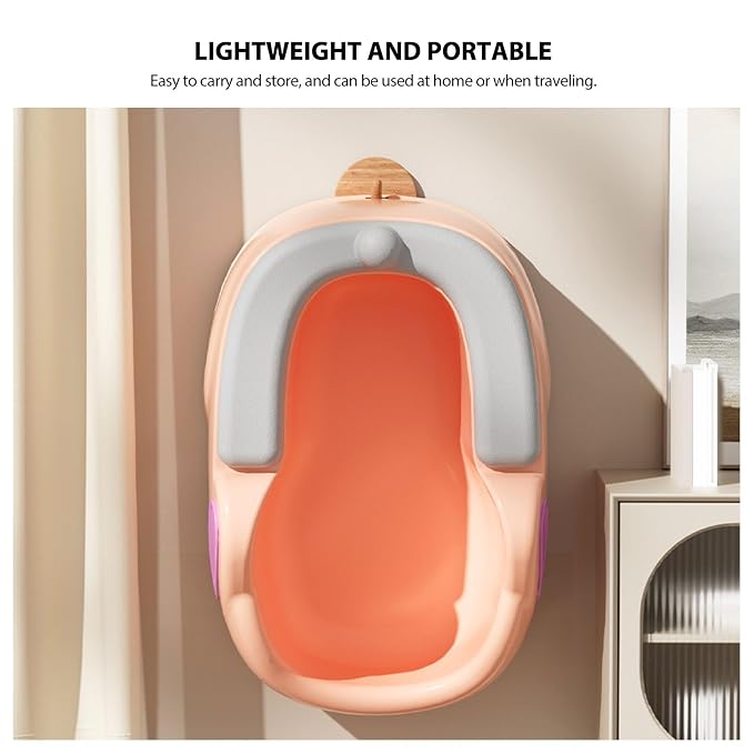 Baby Butt Washing Basin, Ergonomic BPA-Free Portable Lightweight Wash Seat for Newborns & Toddlers PP Material Pink 27x41.5x18.5cm