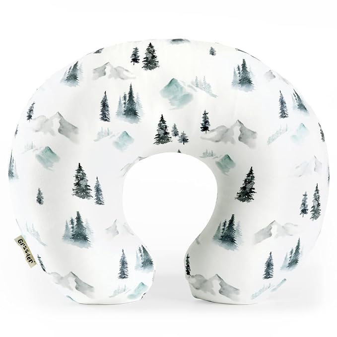 GRSSDER Nursing Pillow Cover Stretchy Minky Removable Nursing Covers for Breastfeeding Pillows, Ultra Soft Comfortable Slipcover for Boys, Wild Forest Pattern