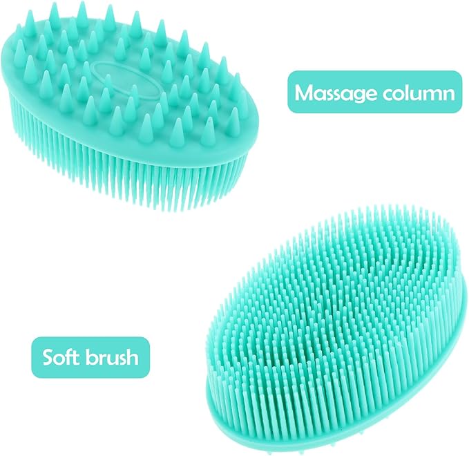 HEALLILY Silicone Body Bath Brush Cap Brush Soft Hair Massage Brush Hair Scalp Massager for Newborns Toddlers Kids Shower