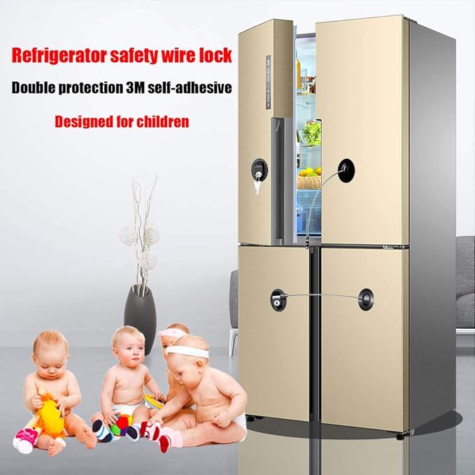 12 Pack Refrigerator Locks with 24 Keys,Child Safety,Refrigerator Lock Combination,Mini Fridge, File Drawer,Toilet Seat Lock with Strong Adhesive (Black)