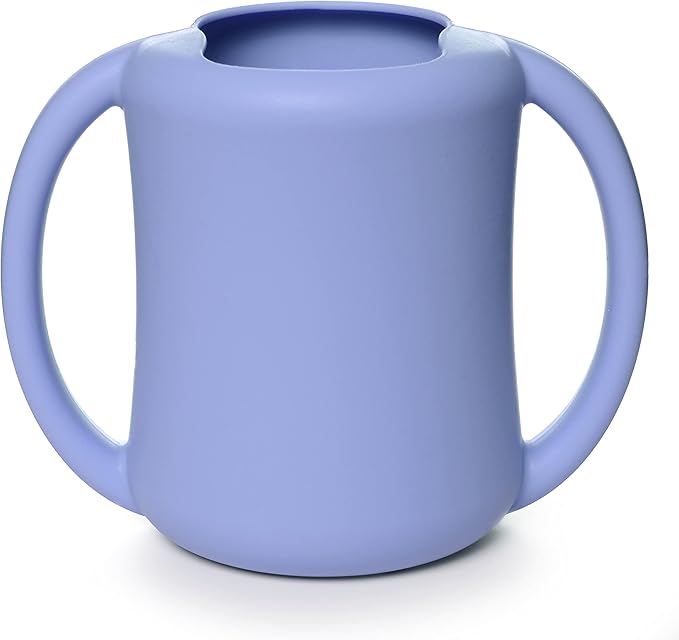 PrimaStella Silicone Baby & Toddler Training Cup with Handles (Periwinkle)