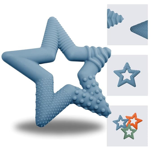 TalkTools Sensory Teeny Teether Star - Alternative to Thumb Sucking and Pacifiers, Enhances Oral Motor Awareness, Perfect for Children with Sensory Needs, Oral Development Aids (Ocean)