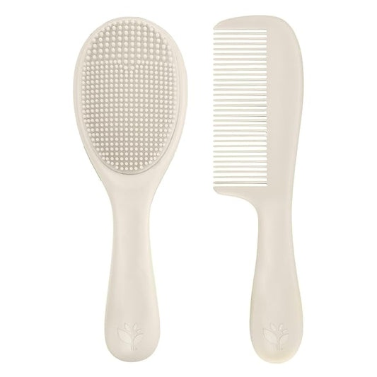 green sprouts Sprout Ware & Silicone Cradle Cap Brush & Comb, Adult Use Only, Plant-Plastic, Tested for Hormones