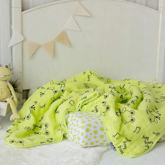 Milk&Moo Baby Muslin Swaddle Blanket, Oeko Tex Certified 100% Cotton, 4-Layer Muslin Blanket, Soft, Breathable, Lightweight, Gender Neutral, Baby Blanket for Toddler Girls and Boys