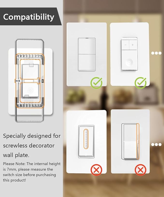 Light Switch Guard for Screwless Wall Plate, ILIVABLE Child Proof Self-Adhesive Rocker Switches Cover Prevents Kids or Accidental Turned On/Off Switch While Allowing Access (Clear, 2 Pack)