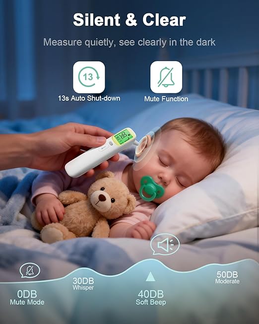 Ear Thermometer, Accurate Digital Baby Thermometer with Fever Alarm, Infrared Thermometer for Ear, Forehead & Touchless, Thermometer for Adults & Kids-Yellow 3packs