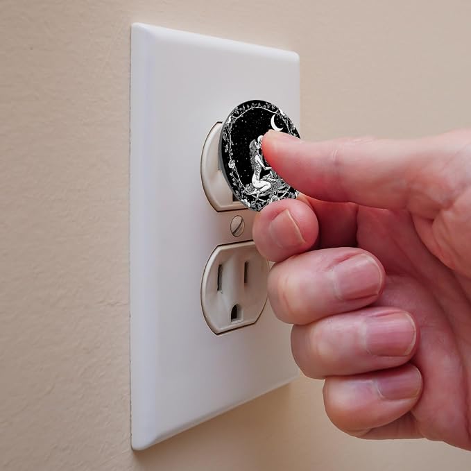12 Packs Skull Kissing under the Moon Baby Proofing Outlet Covers, Electric Socket Covers Receptacle Plug Cap, Safe & Secure Electric Plug Protectors to Prevent Power Shock