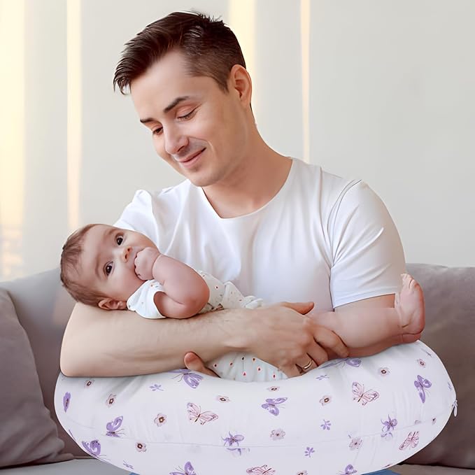 Plushii Nursing Pillow for Breastfeeding, Soft and Supportive Breastfeeding Pillow for Mom and Baby, Cute Feeding Pillow with Removable Cover for 0??2 Months, Butterfly Dreams