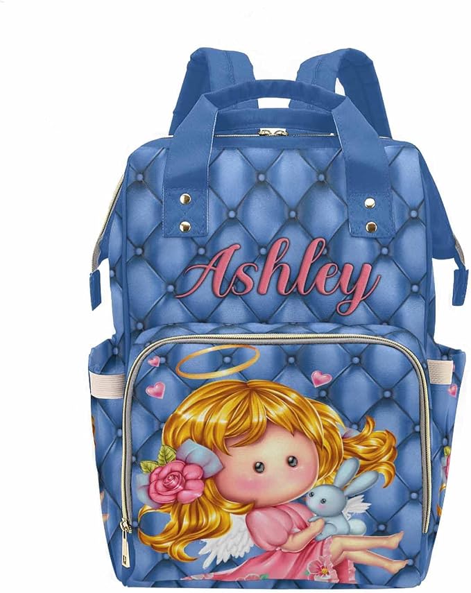M YESCUSTOM Custom Name Diaper Bag Backpack Personalized Mommy Backpack for Women Customized Multifunctional Waterproof Casual Daypack Bag