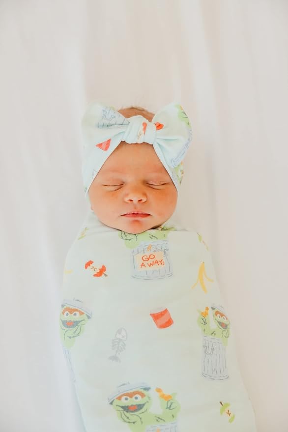 Copper Pearl Baby Swaddle Blanket - Premium Knit Baby Blanket, Large Soft Stretchy Receiving Blankets for Baby Boy and Girl, Swaddles for Newborn, Infant, and Toddler (Oscar The Grouch)