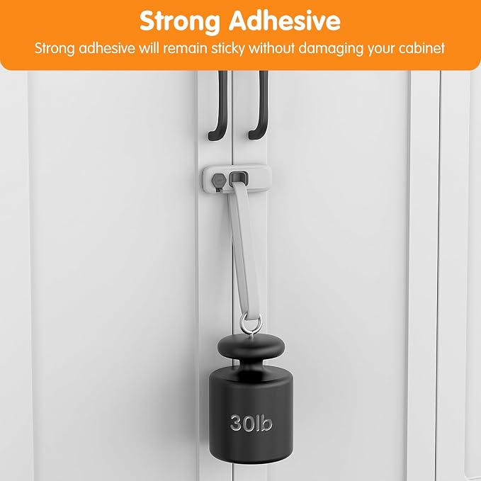 8 Pack Cabinet Locks Baby Proofing, Multi-Purpose Child Proof Cabinet Locks with Strong Adhesive, Safety Baby Locks for Cabinets, Baby Safety Locks for Cabinets, Kitchen Toddler Cabinet Locks