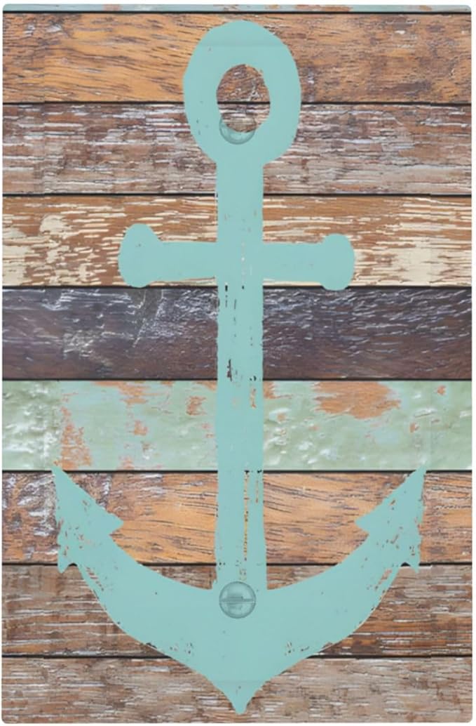 Timeworn Marine Weathered Wood Rustic Nautical Anchor Light Switch Cover Plate 1 Gang No Device Blank Electrical Wall Plates Faceplate Decorative Switch Plate Covers for Farmhouse Home Decor