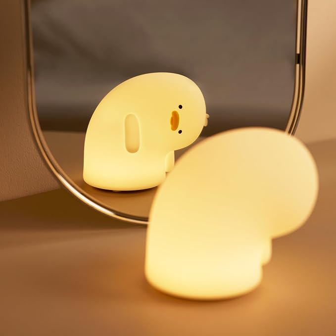 Attivolife Duck Night Light, Silicone Why Duck Lamp, Silica Gel Nursery Bedside Lamp with Dimmable Rechargeable, Best Decor for Bedroom Living Room Study, Creative Gift Idea for Baby Kids Friends