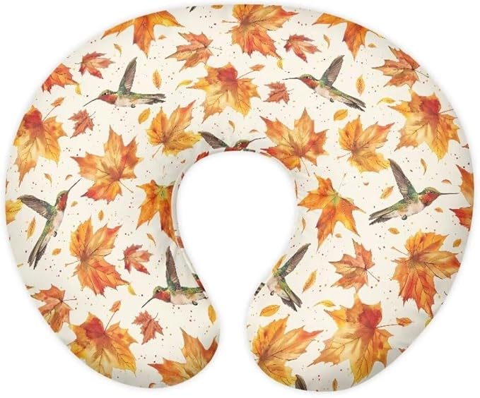 Maple Leaf Hummingbird Nursing Pillow Covers for Boys Soft and Stretchy Pillow Covers Girls Nursing Slipcover Breastfeeding Pillow Covers for Baby Fits Infant Nursing Pillow Case