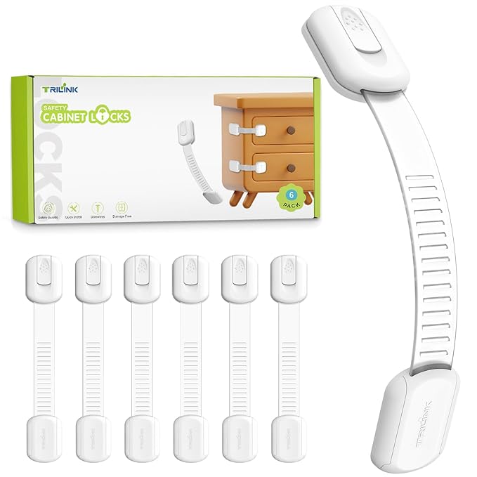 6 Pack Child Locks with 6 Pack Child Strap Locks