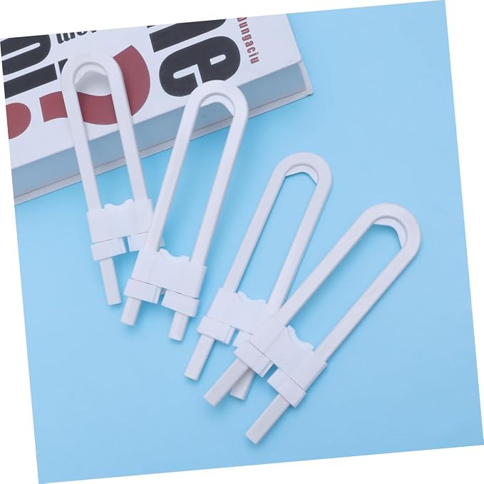 No Tool Required Babyproof Door Locks Child Safety Cabinet Locks U-shaped Drawer Latches for Kitchen Closet and Cabinets Set of 4