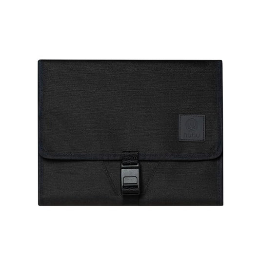 Huhu Baby Changing Wallet ??Compact, Portable Diaper Changing Pad for Travel ??Easy to Clean, Foldable Changing Mat ??Must Have Diaper Bag Accessory for New Parents (Midnight Black)