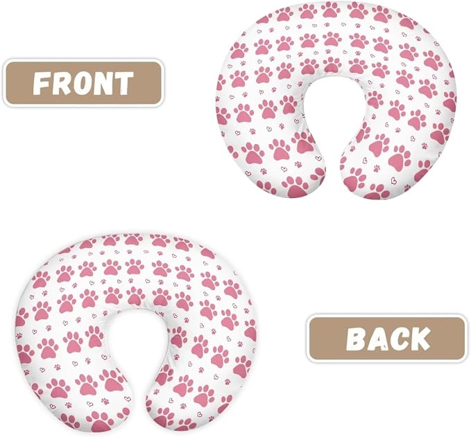 Cute Paw Bottlefeeding Pillow Detachable Newborn Original Breastfeeding Slipcover Case and Positioner Removable Head Support Protector Cushion Essential with Hidden Zipper Propping Baby