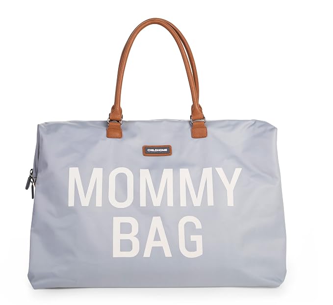 Childhome The Original Mommy Bag – Large Baby Diaper Bag, Mommy Hospital Tote and Travel Tote, Pregnancy Must Haves (Mommy Grey)