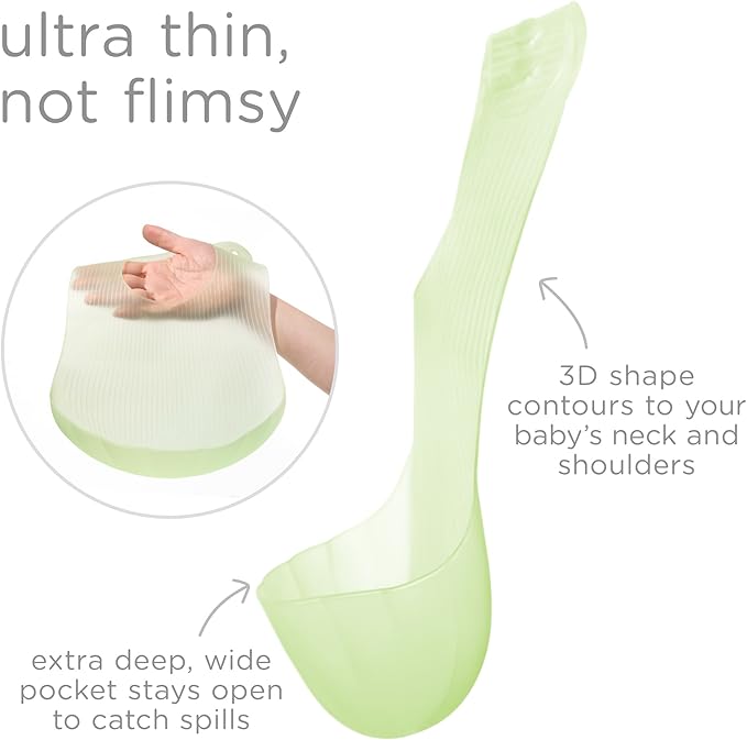 Olababy Fold N Go Silicone Baby Bib w Travel Case | Lightweight Design Eases Pressure Bruising for Infants & Toddlers