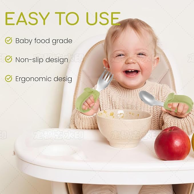 Kids Utensils Set, 18/8 Stainless Steel Spoons and Forks, BPA Free, Dishwasher Safe, Children Safe Toddler Flatware
