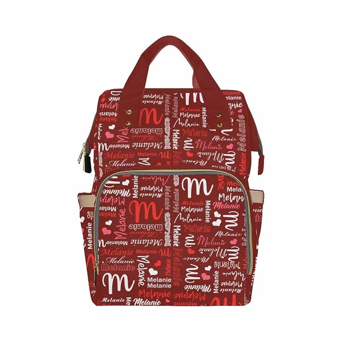 InterestPrint Personalized Monogram Name Custom Nursing Diaper Nappy Casual Daypack Shoulder Backpack Bag for Sister BFF Shopping Present
