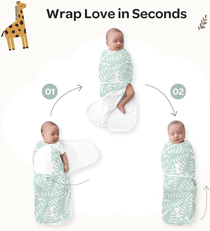 Momcozy Swaddles for Newborns, Quiet Fastener Swaddle Suitable for Infant 0-3 Months, New-Parent-Friendly Sleep Sack, Reduce Startle Reflex, Newborn Boys Girls Registry Essentials, 2-Pack, Bravery