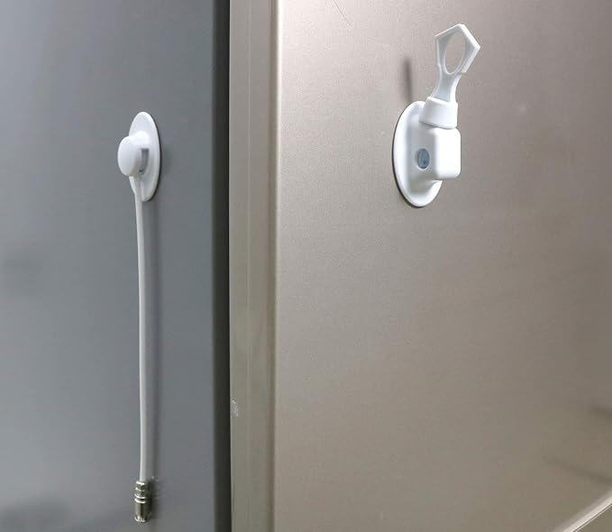 2 Pack Refrigerator Lock with Magnetic, Child Safety Locks, Fridge Freezer Door Lock, for Cabinet Drawer, Convenient - White