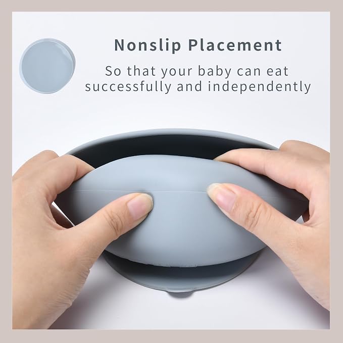 Silicone Baby Feeding Set, Baby Bowls, Baby Spoons and Baby Forks Can Fit in the Dishwasher and Microwave with Baby Feeding Supplies (B-2)