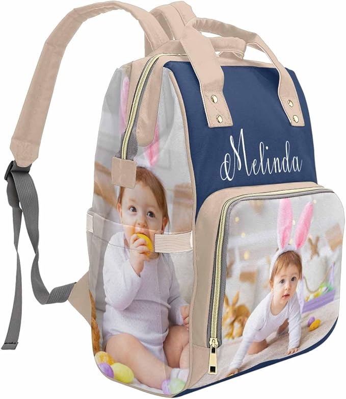 M YESCUSTOM Custom Baby Diaper Backpack Large Diaper Bag with Insulated Pockets Mommy Bags Boys Girl Unisex Multifunction Travel Baby Newborn Gift