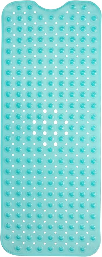 ENKOSI Bath Mat - Large Non Slip Bathtub & Shower Mat - Extra Long 40 x 16 Inch Bathroom Mats for Tub Nonslip Anti Slip Bathmats (40x16 Clear Green 1-Pack)