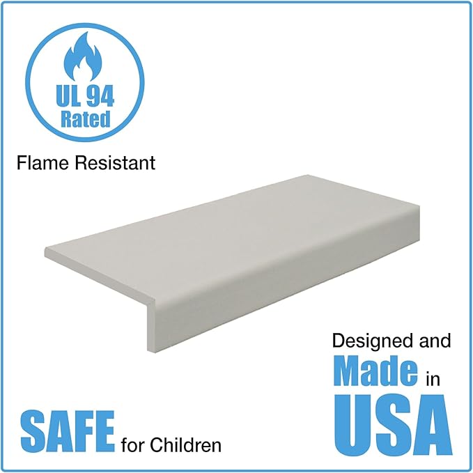 Kidkusion Soft Seat Edge Cushion | Made in USA | 80" | Taupe | Fireplace Safety Cushion | Hearth Pad