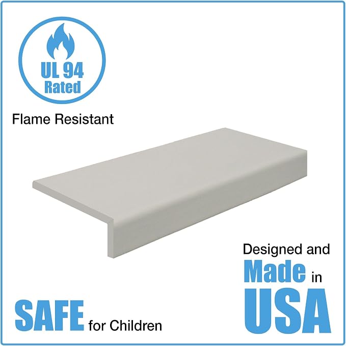 Kidkusion Soft Seat Edge Cushion | Made in USA | 48" | Taupe | Fireplace Safety Cushion | Hearth Pad