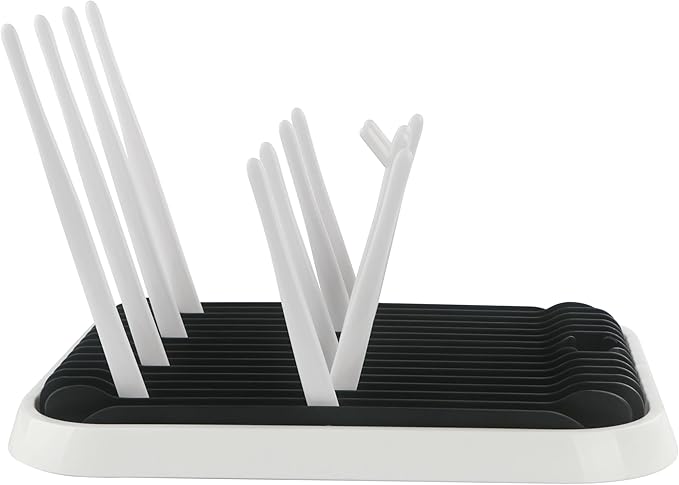 Baby Bottles Drying Rack, Folding Drainer for Feeding Bottles Accessories Dryer Holder(Black)