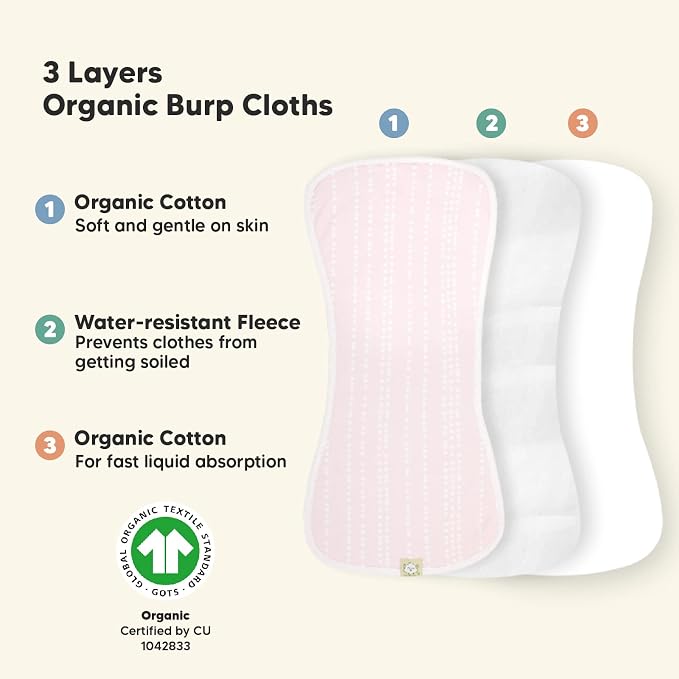 KeaBabies 5-Pack Burp Cloths for Boys, Girls and Baby Swaddle Sleep Sacks - Burping Clothes for Infant, Wearable Sleep Sack Blanket