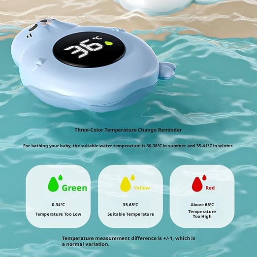 Baby Bath Thermometer for Infants,Cute Seal Digital Infant BathtubThermometer,Digital Floating Water Thermometer with LED Display,Waterproof,for Infant Bathtub Safety,NewbornBath Essentials Gift
